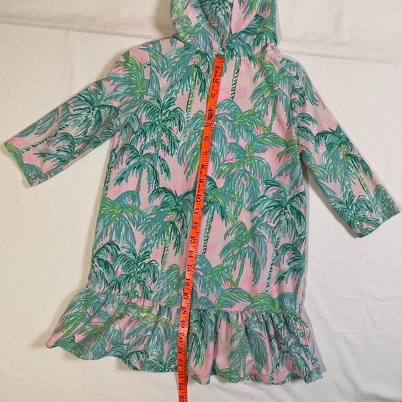 Lily Pulitzer Girls M Pool Beach Cover Up Pink Blossom Zip Up Hooded - Picture 8 of 12